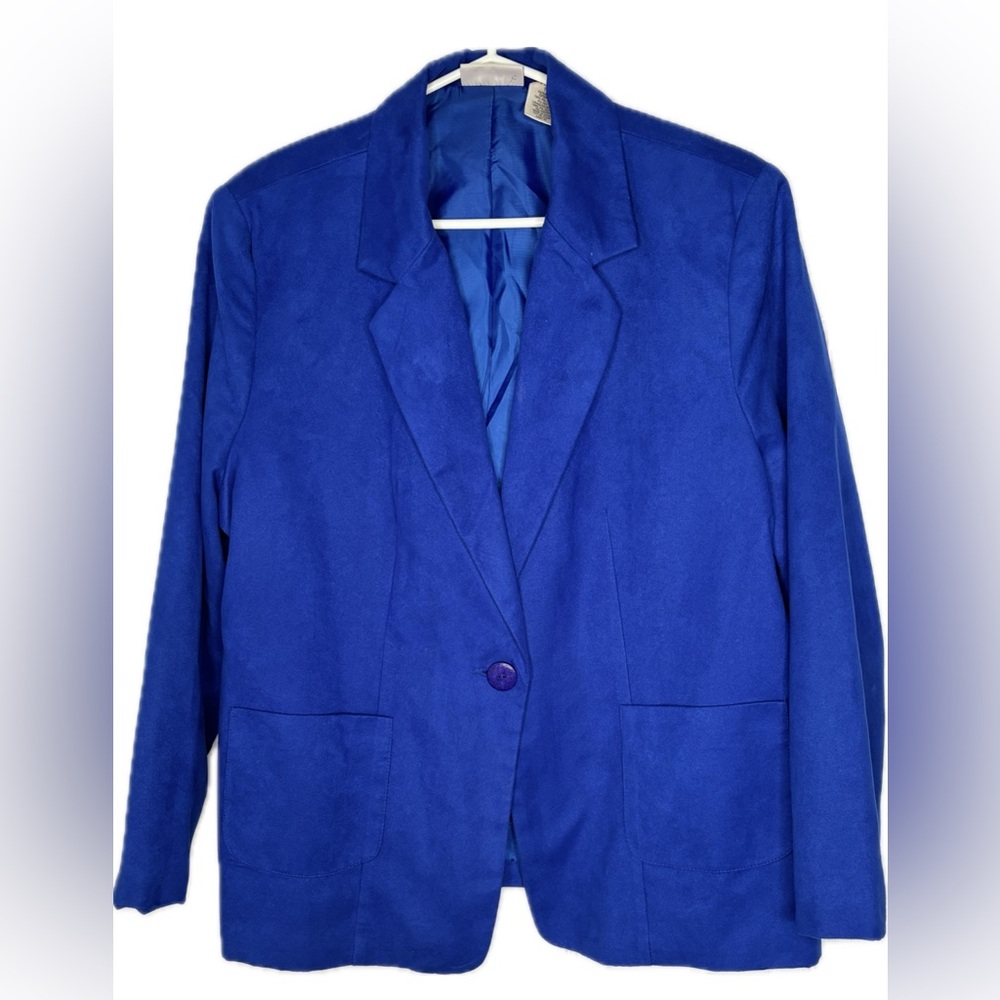 Carol Reed Blue Suede Blazer